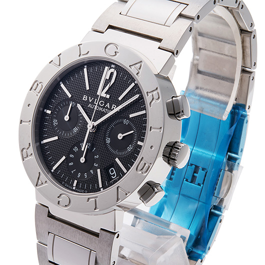 ブルガリ ブルガリブルガリ クロノグラフ BB38BSSDCH ブラック 新品 サブカット 1枚目