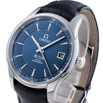 オメガ デ・ヴィル コーアクシャル アワービジョン 431.33.41.21.03.001 ブルー 新品 サブカット 1枚目