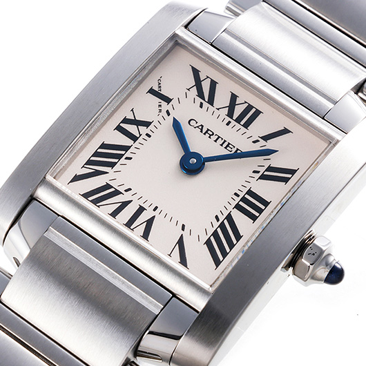 カルティエ タンクフランセーズSM W51008Q3 ホワイト 中古 サブカット 1枚目