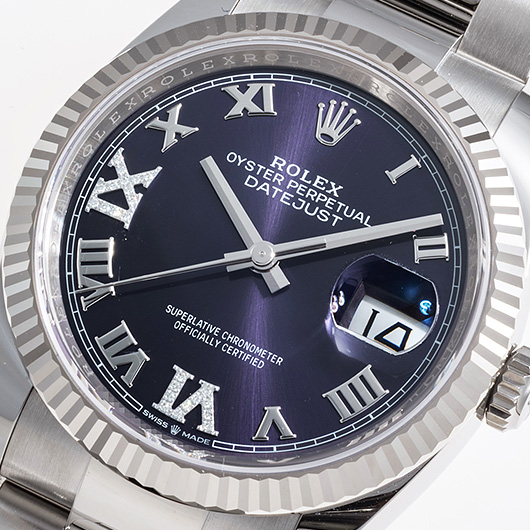 ロレックス デイトジャスト 126234G パープル（オーベルジーヌ） 新品 サブカット 1枚目