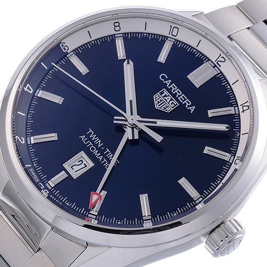 タグ・ホイヤー カレラ ツインタイム デイト WBN201A.BA0640 ブルー 中古 サブカット 1枚目
