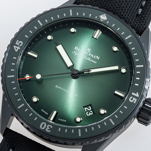 ブランパン フィフティ ファゾムス バチスカーフ 5000-0153-B52A グリーン 新品 サブカット 1枚目