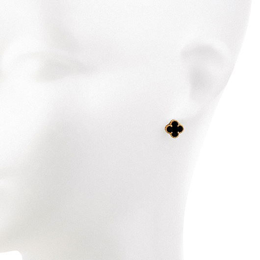 ヴァンクリーフ＆アーペル スウィート アルハンブラ ピアス ブラック 中古 サブカット 1枚目