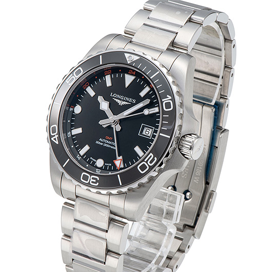 ロンジン ハイドロ コンクエスト GMT L3.790.4.56.6 ブラック 新品 サブカット 1枚目