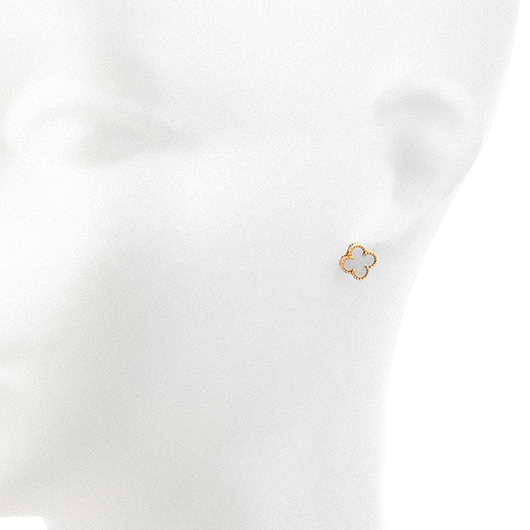 ヴァンクリーフ＆アーペル スイート アルハンブラ ピアス VCARA44800 イエローゴールド/ホワイト 中古 サブカット 1枚目