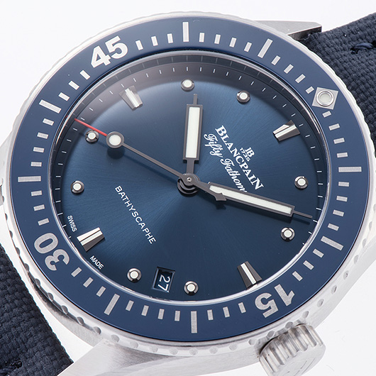 ブランパン フィフティ ファゾムス バチスカーフ 5100-1140-O52A ブルー 中古 サブカット 1枚目