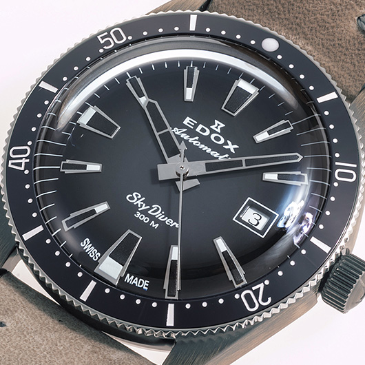エドックス スカイダイバー デイト 80126-3VIN-GDN グレー 新品 サブカット 1枚目