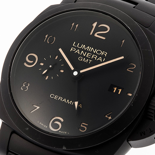 パネライ トゥットネロ ルミノール1950 3デイズGMT セラミカ PAM00438 ブラック 中古 サブカット 1枚目