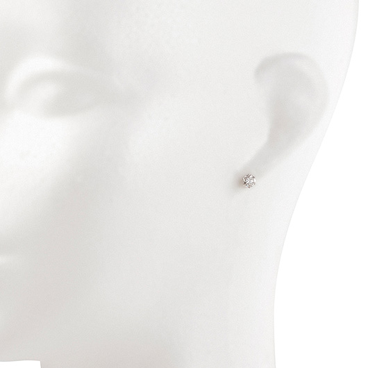 ノーブランド 一粒 ダイヤモンド ピアス 4722590 プラチナ/シルバー 新品 サブカット 1枚目