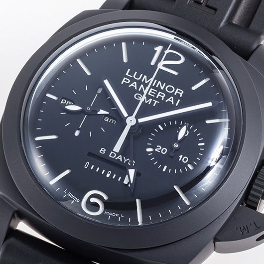 パネライ ルミノール1950 クロノグラフ モノプルサンテ 8デイズ GMT PAM00317 ブラック 中古 サブカット 1枚目