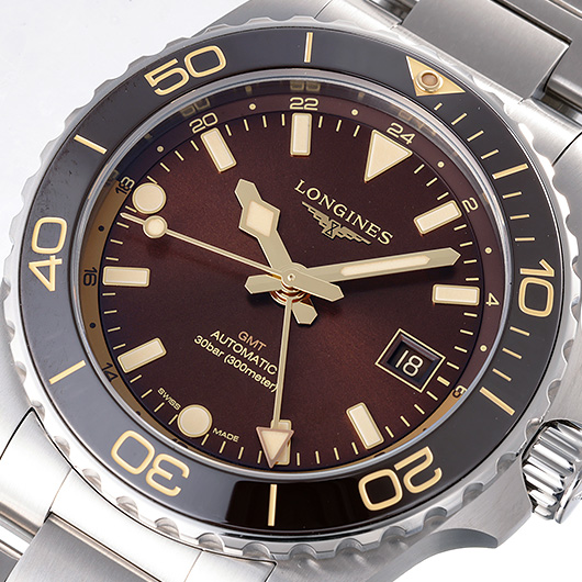 ロンジン ハイドロ コンクエスト GMT L3.790.4.66.6 ブラウン 中古 サブカット 1枚目