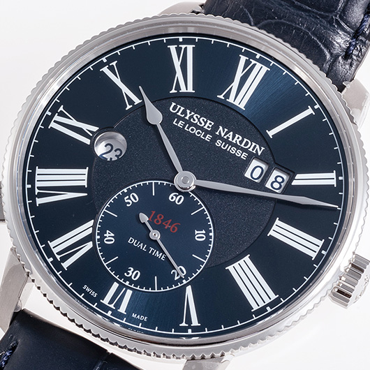 ユリス・ナルダン マリーン トルピユール デュアルタイム 3343-320-3A/1A ブルー 新品 サブカット 1枚目