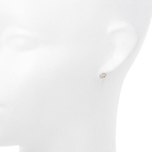 ノーブランド 一粒 ダイヤモンド スタッド ピアス 4728210 プラチナ/シルバー 新品 サブカット 1枚目