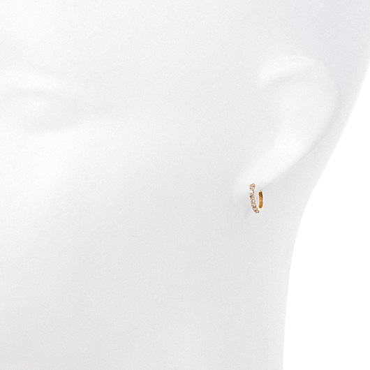 ノーブランド ダイヤモンド エタニティ フープ ピアス 4088680 イエローゴールド/シルバー 新品 サブカット 1枚目