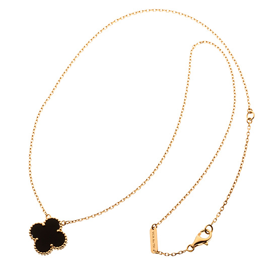 ヴァンクリーフ＆アーペル ヴィンテージ アルハンブラ ペンダント イエローゴールド/ブラック 中古 サブカット 2枚目