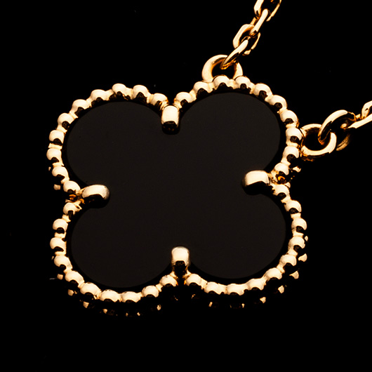 ヴァンクリーフ＆アーペル ヴィンテージ アルハンブラ ペンダント イエローゴールド/ブラック 中古 サブカット 4枚目