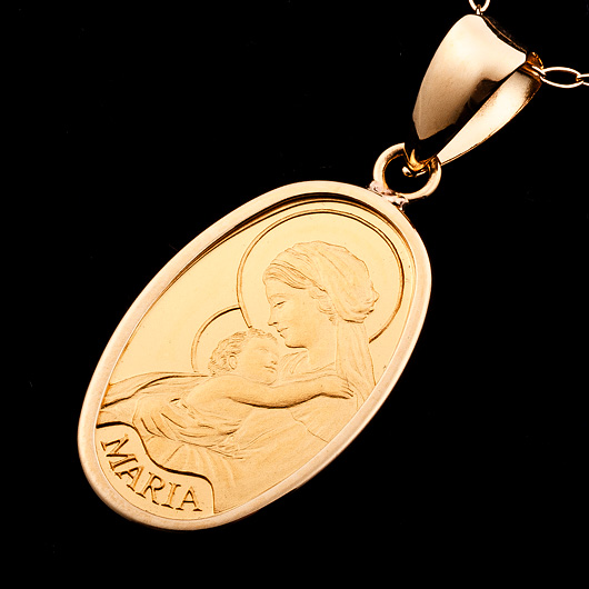 ノーブランド 24K ゴールド メダイ ネックレス 31100019 イエローゴールド 新品 サブカット 4枚目