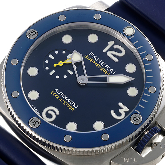 パネライ サブマーシブル クアランタクアトロ マイク・ホーン PAM01676 ブルー 中古 サブカット 1枚目