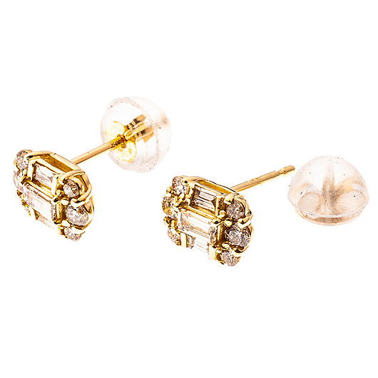 ノーブランド ダイヤモンド ピアス 13015362 イエローゴールド/シルバー 新品 サブカット 3枚目