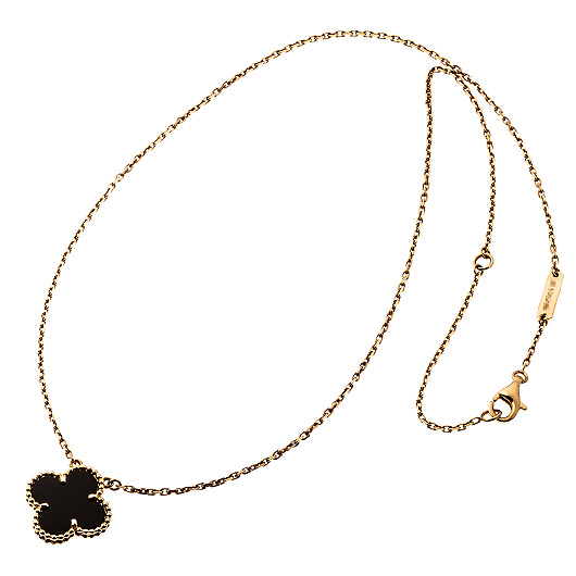 ヴァンクリーフ＆アーペル ヴィンテージ アルハンブラ ペンダント イエローゴールド/ブラック 中古 サブカット 2枚目