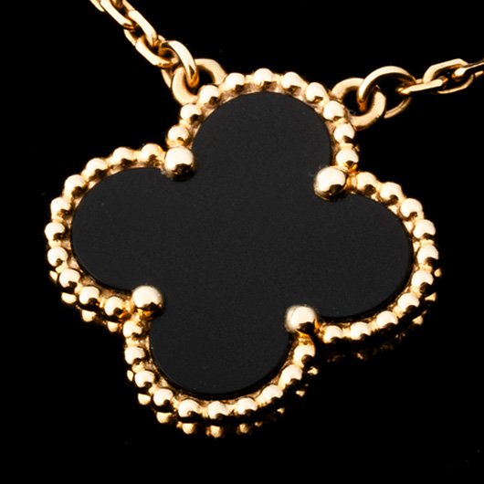 ヴァンクリーフ＆アーペル ヴィンテージ アルハンブラ ペンダント イエローゴールド/ブラック 中古 サブカット 4枚目