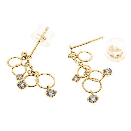 ノーブランド ダイヤモンド ピアス 4308570 イエローゴールド 新品 サブカット 4枚目