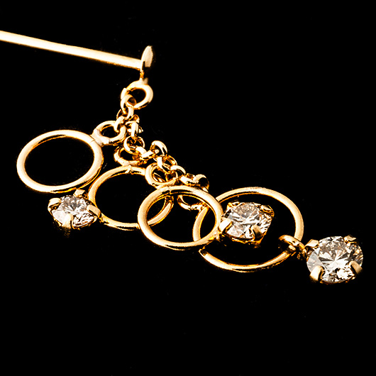 ノーブランド ダイヤモンド ピアス 4308570 イエローゴールド 新品 サブカット 5枚目