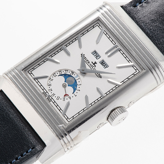 ジャガー・ルクルト レベルソ トリビュート デュオ カレンダー Q3918420 シルバー/ブルー 新品 サブカット 1枚目