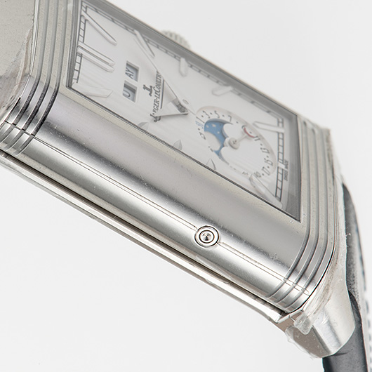 ジャガー・ルクルト レベルソ トリビュート デュオ カレンダー Q3918420 シルバー/ブルー 新品 サブカット 4枚目