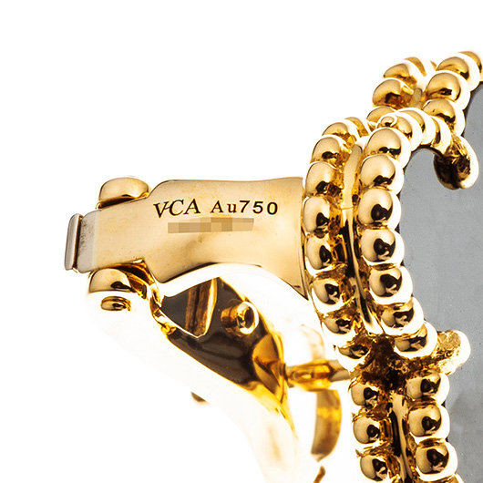 ヴァンクリーフ＆アーペル ヴィンテージ アルハンブラ ピアス イエローゴールド/ブラック 中古 サブカット 3枚目