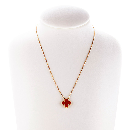 ヴァンクリーフ＆アーペル ヴィンテージ アルハンブラ ペンダント VCARD38500 イエローゴールド/オレンジ 中古 サブカット 1枚目