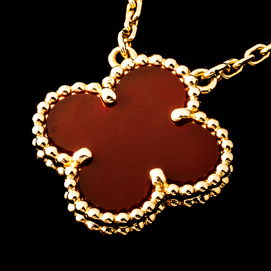 ヴァンクリーフ＆アーペル ヴィンテージ アルハンブラ ペンダント VCARD38500 イエローゴールド/オレンジ 中古 サブカット 4枚目