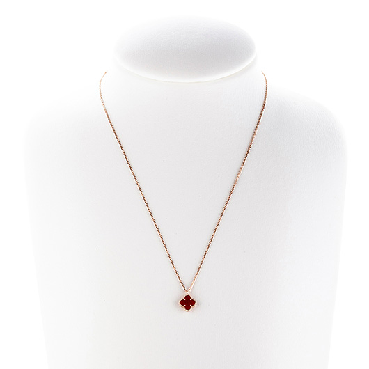 ヴァンクリーフ＆アーペル スウィート アルハンブラ ペンダント VCARN59M00 ピンクゴールド/オレンジ 中古 サブカット 1枚目