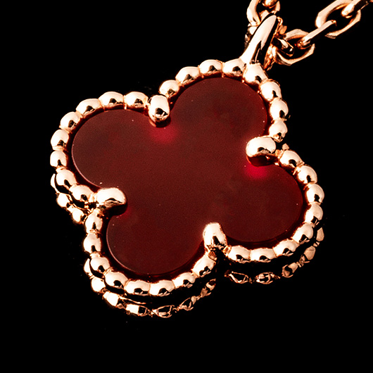 ヴァンクリーフ＆アーペル スウィート アルハンブラ ペンダント VCARN59M00 ピンクゴールド/オレンジ 中古 サブカット 4枚目