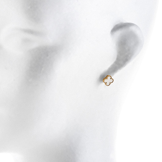 ヴァンクリーフ＆アーペル スウィート アルハンブラ ピアス VCARA44800 イエローゴールド/ホワイト 中古 サブカット 1枚目