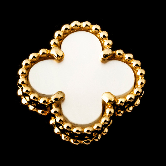 ヴァンクリーフ＆アーペル スウィート アルハンブラ ピアス VCARA44800 イエローゴールド/ホワイト 中古 サブカット 5枚目