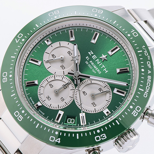 ゼニス クロノマスター スポーツ ヨシダ スペシャル 03.3108.3600/57.M3100 グリーン/シルバー 中古 サブカット 1枚目