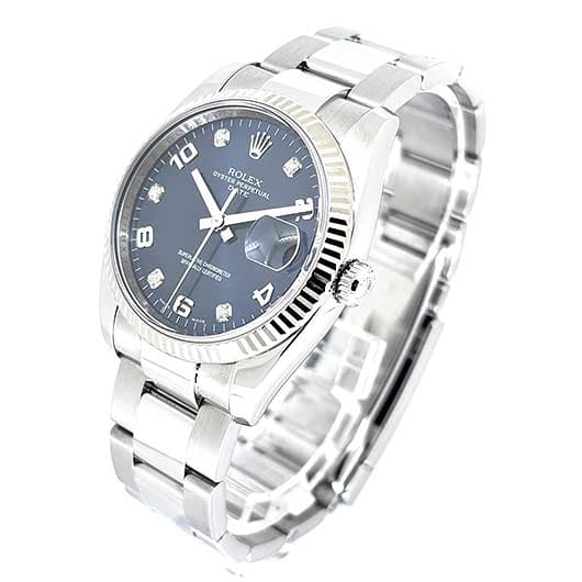 ロレックス オイスター パーペチュアル デイト 115234G ブルー 中古 サブカット 1枚目