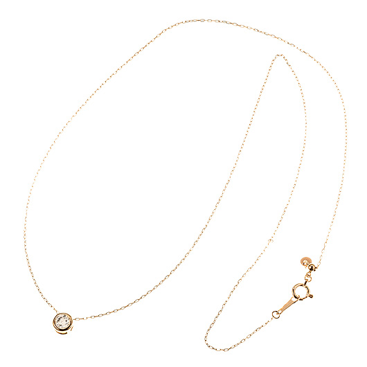 ノーブランド 一粒 ダイヤモンド ネックレス 4280870 イエローゴールド/シルバー 新品 サブカット 5枚目