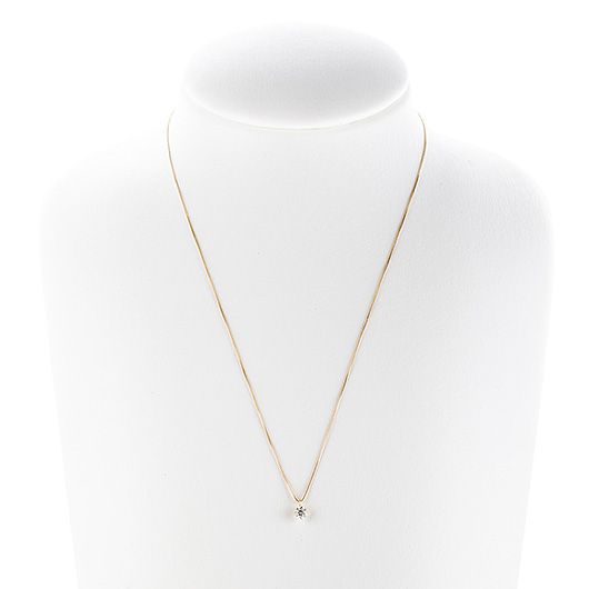 ノーブランド 一粒 ダイヤモンド ネックレス 4280860 イエローゴールド/シルバー 新品 サブカット 1枚目