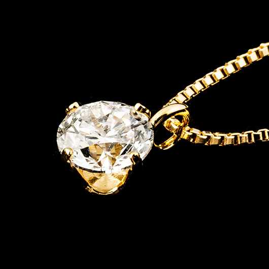 ノーブランド 一粒 ダイヤモンド ネックレス 4280860 イエローゴールド/シルバー 新品 サブカット 4枚目