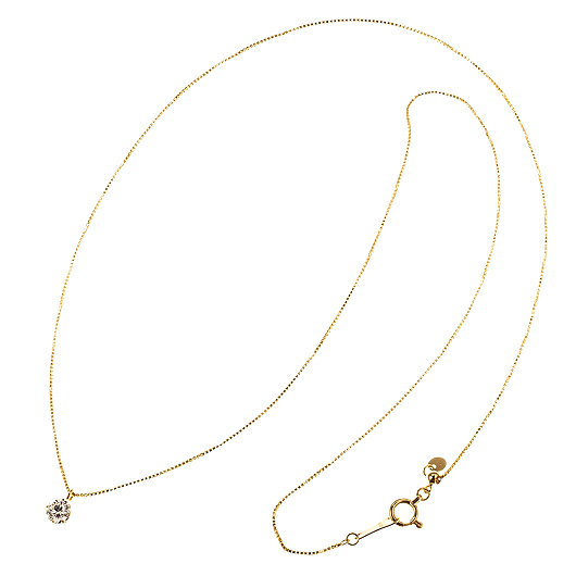 ノーブランド 一粒 ダイヤモンド ネックレス 4280860 イエローゴールド/シルバー 新品 サブカット 5枚目