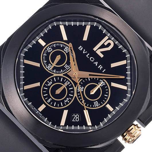 ブルガリ ジャラルド・ジェンタ オクト ウルトラ ネロ クロノグラフ BGO41BBSVDCH ブラック 中古 サブカット 1枚目