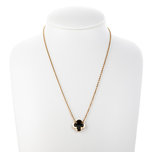 ヴァンクリーフ＆アーペル ピュア アルハンブラ ペンダント イエローゴールド/ブラック 中古 サブカット 1枚目