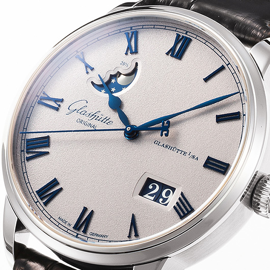 グラスヒュッテオリジナル セネター エクセレンス パノラマデイト ムーンフェイズ 1-36-24-02-02-64 グレー 中古 サブカット 1枚目