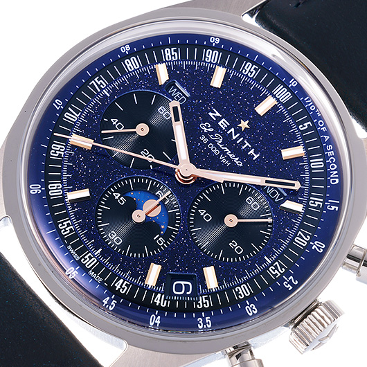 ゼニス クロノマスター オリジナル トリプルカレンダー 03.3402.3610/53.C917 ブルー/ブラック 中古 サブカット 1枚目