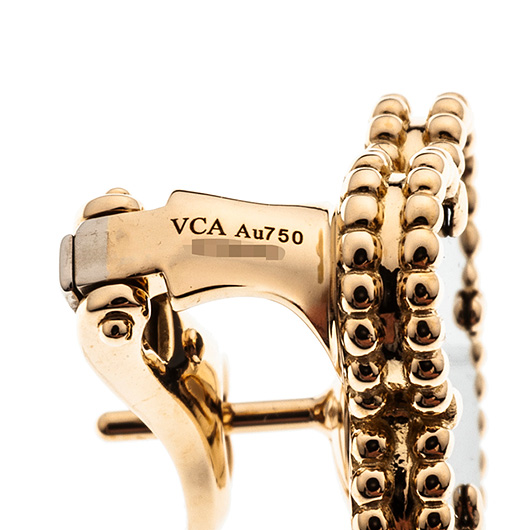 ヴァンクリーフ＆アーペル ヴィンテージ アルハンブラ イヤリング VCARA44200 イエローゴールド/ブラック 中古 サブカット 3枚目