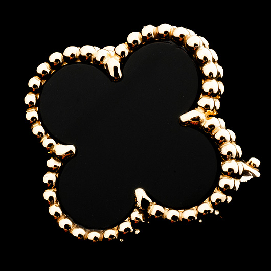 ヴァンクリーフ＆アーペル ヴィンテージ アルハンブラ イヤリング VCARA44200 イエローゴールド/ブラック 中古 サブカット 5枚目