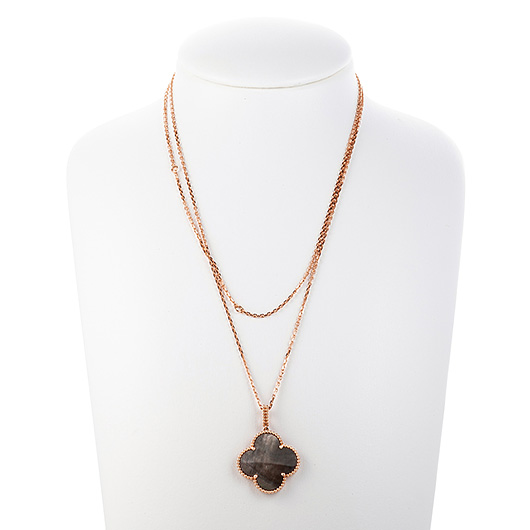 ヴァンクリーフ＆アーペル マジック アルハンブラ ペンダント ピンクゴールド/ブラック 中古 サブカット 1枚目