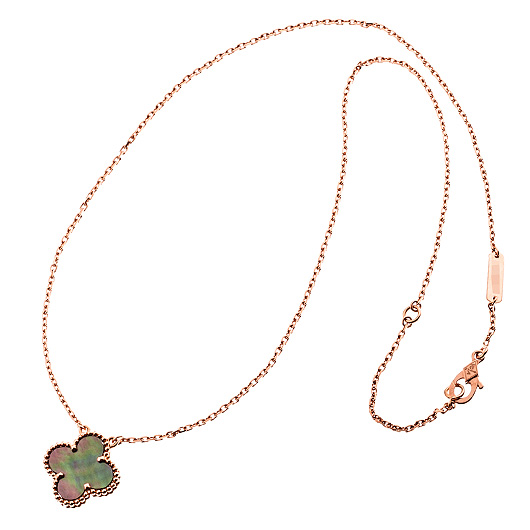 ヴァンクリーフ＆アーペル ヴィンテージ アルハンブラ ペンダント ピンクゴールド/ブラック 中古 サブカット 2枚目